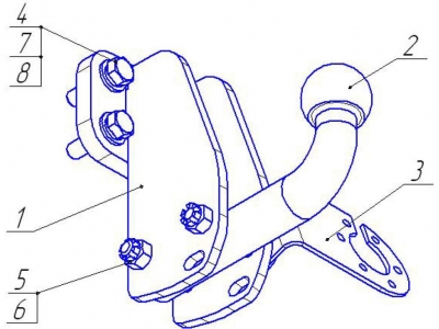 Фаркоп Avtos для Nissan Patrol 1997-2007