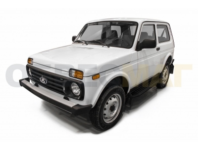 Пороги алюминиевые Rival Black для Нива ВАЗ 2121 1973-2021