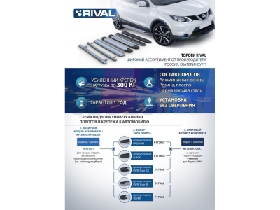 Пороги алюминиевые Rival Black New для Geely Atlas 2018-2021 F173ALB.1903.2