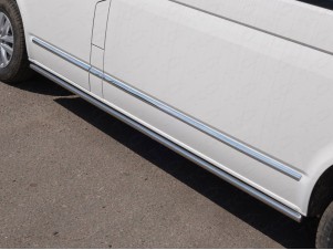 Пороги труба 50 мм для Volkswagen Multivan T6 Long № VWMULT15LONG-36