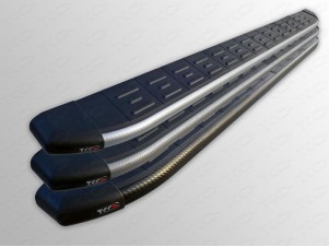 Пороги алюминиевые ТСС с накладкой для Toyota Land Cruiser 200 № TOYLC20012-14AL