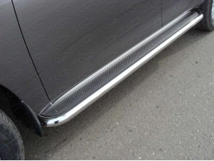 Пороги с площадкой нержавеющий лист 60 мм для Nissan Patrol № NISPATR14-13